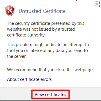 View Untrusted Certificate