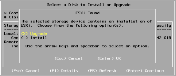 ESXi Install Upgrade