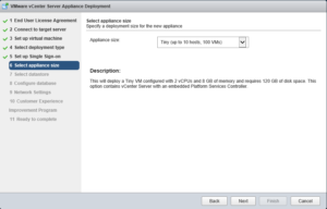 vCSA 6 Appliance Size