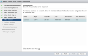 VCSA 6 Datastore