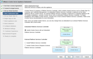 Tipo de implementación vCSA 6