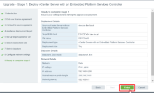 vCSA 6.5 Verify Stage 1