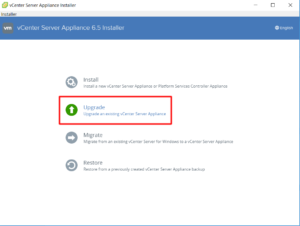 vCSA 6.5 Upgrade