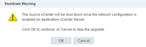 vCSA 6.5 Warning