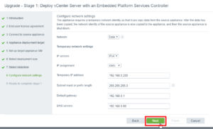 vCSA 6.5 Temp Network