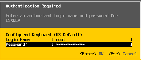 DCUI Login