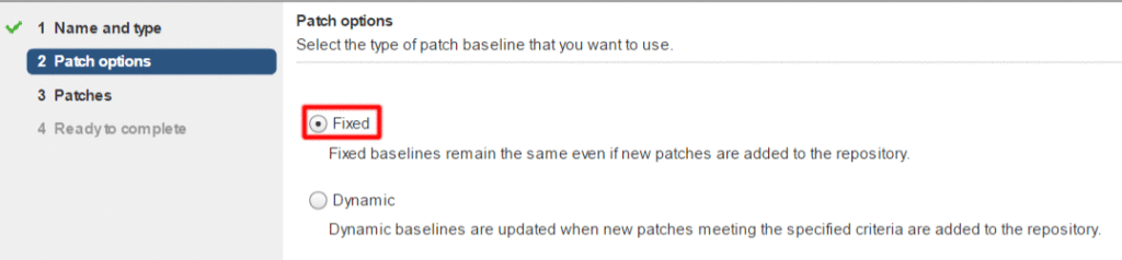 Baseline Patch Options