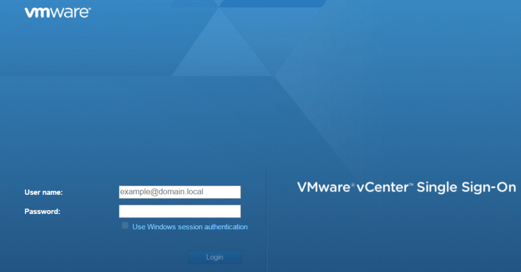 vCenter Login