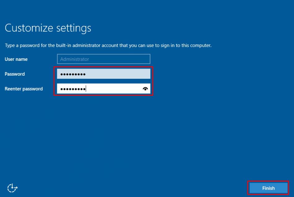 Set Server 2016 Admin Password