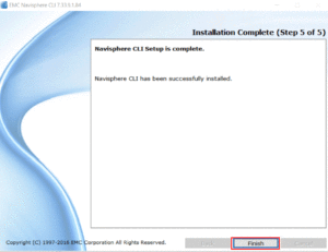 Navisphere CLI Install Complete