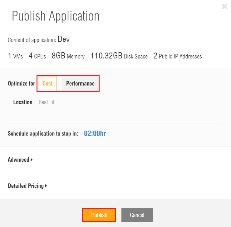 Publish Dev Application