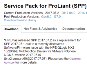 HPE SPP Advisory