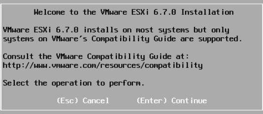 VMware ESXi 6.7 Installation