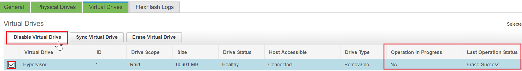 Cisco Virtual Drive Disable