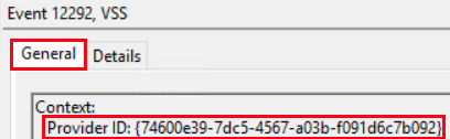 VSS Event ID Details