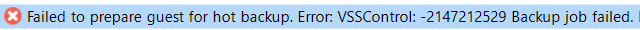 Veeam VSSControl Error