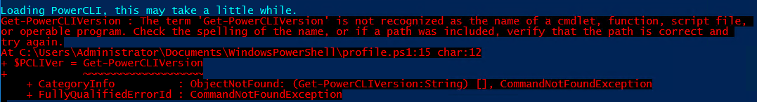 Get-PowerCLIVersion is not recognized