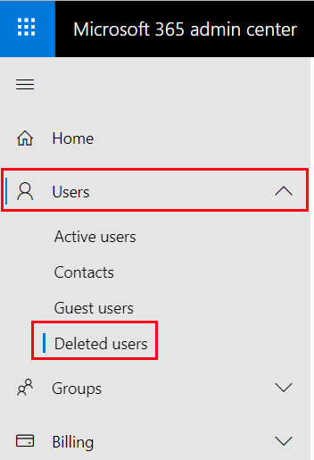 Microsoft 365 Deleted User