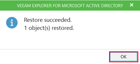 Veeam Restore Success