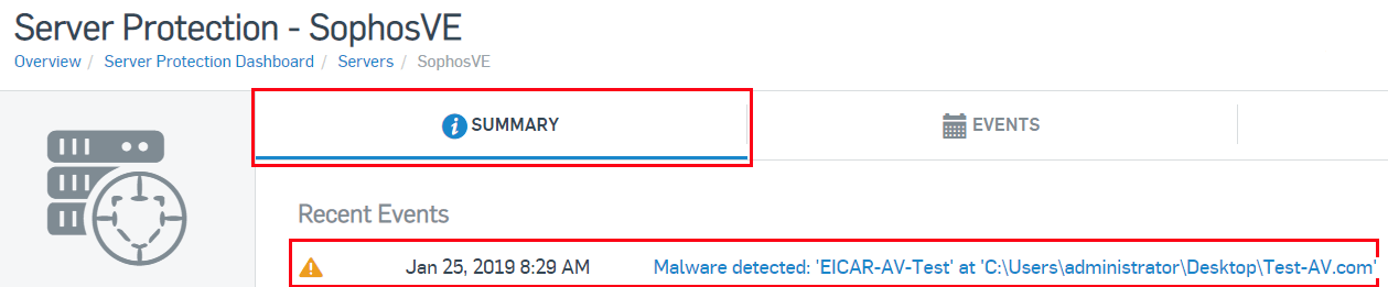 Sophos VE Realtime Detection