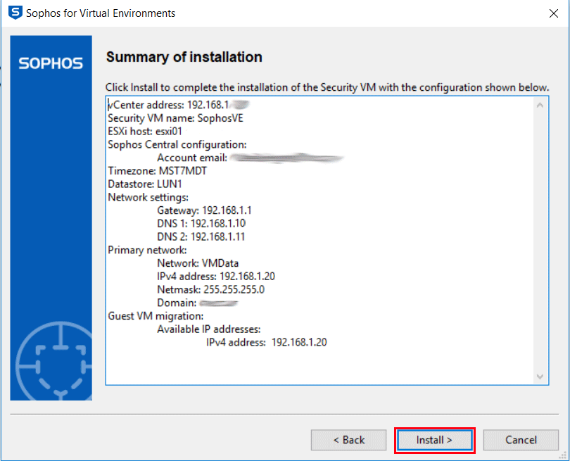 Sophos VE Summary