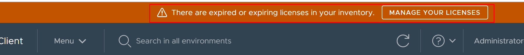 vCenter Expiring Licenses